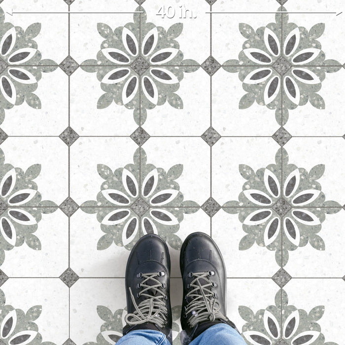 Riviera Porcelain Octagon Verde with Taco Nero Tile Matte 7