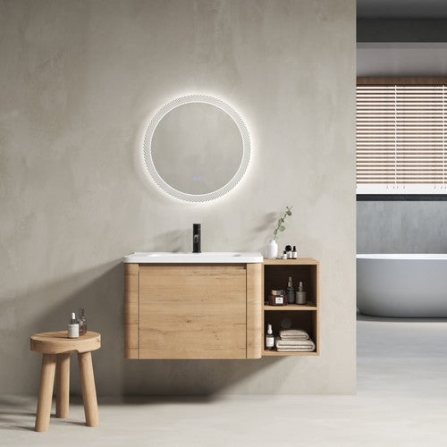 Plywood Imitative Oak Bathroom Vanity Imitative Oak 1