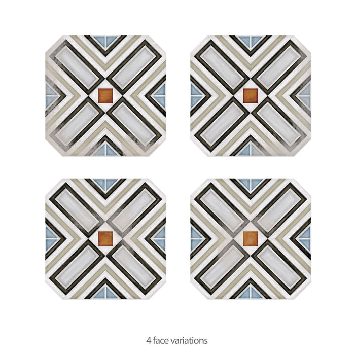Vaudeville Porcelain Octagon Deco Ritter Tile Matte 4