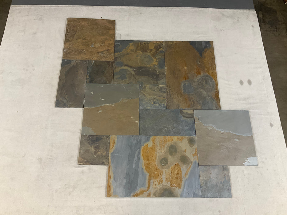 Earth Slate Versailles Pattern Natural Cleft Face, Gauged Back 2