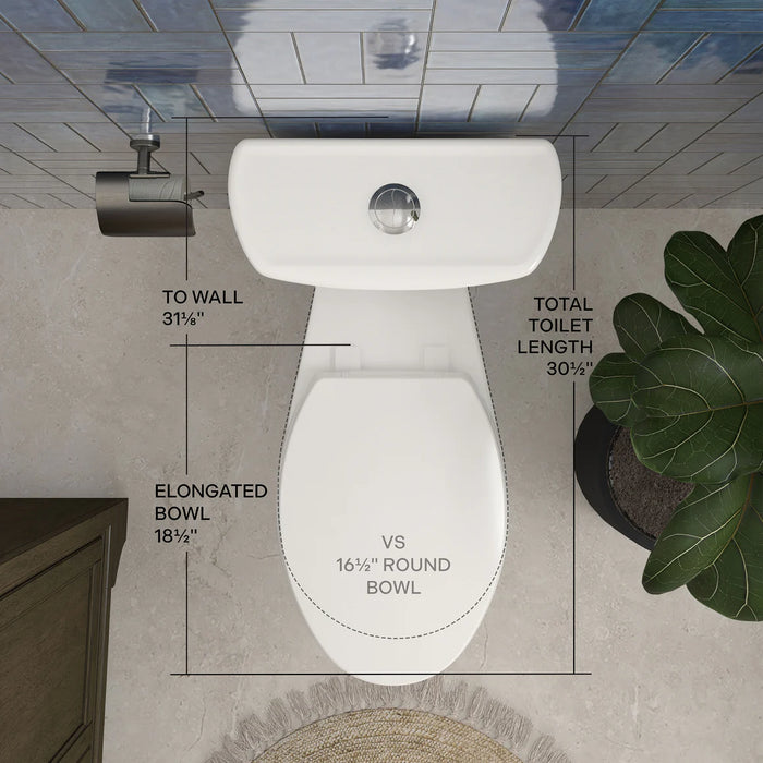 Easley Vitreous China White Toilet White 6