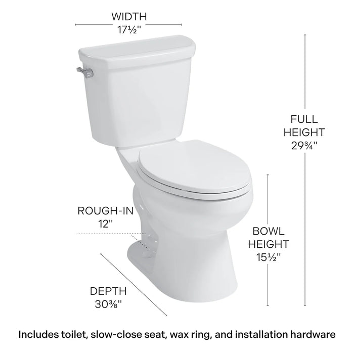 Easley Vitreous China White Toilet White 6