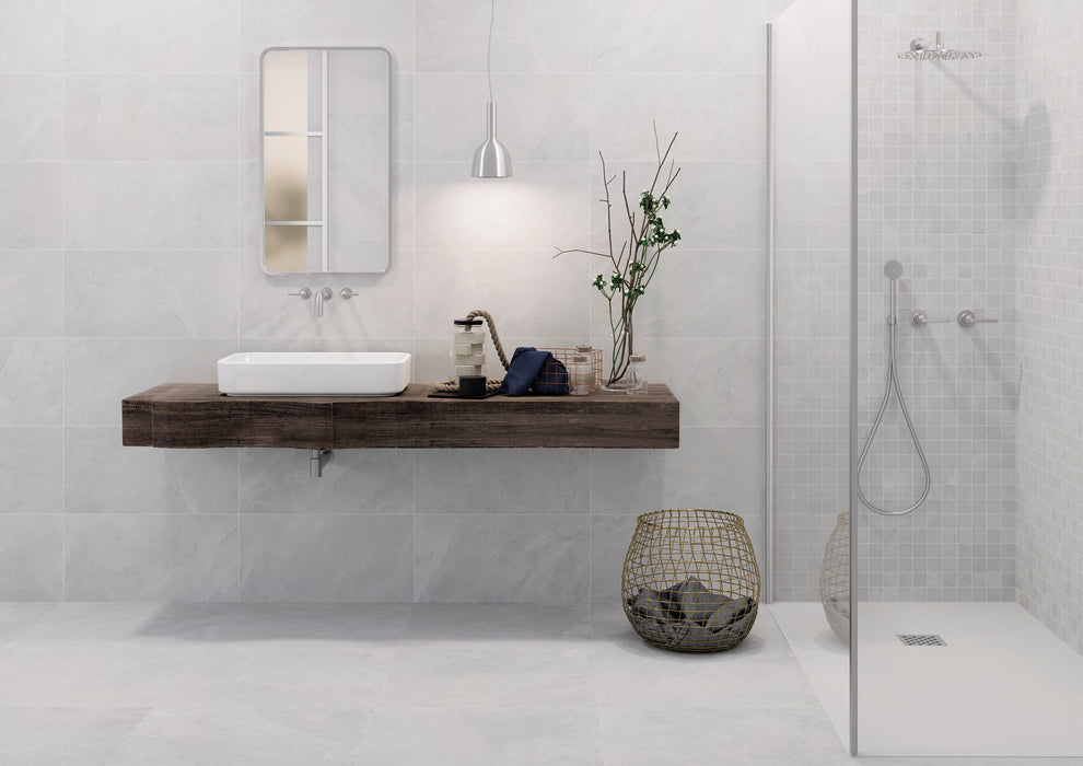 Ecoslate Porcelain White ES01 Tile Natural 2