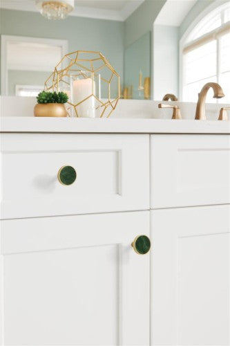 Accents Zinc & Acrylic Gold / Emerald Green Cabinet Knob 18