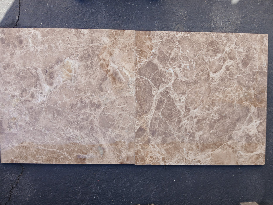Emperador Caramel Marble Polished Tile - 24" x 24"