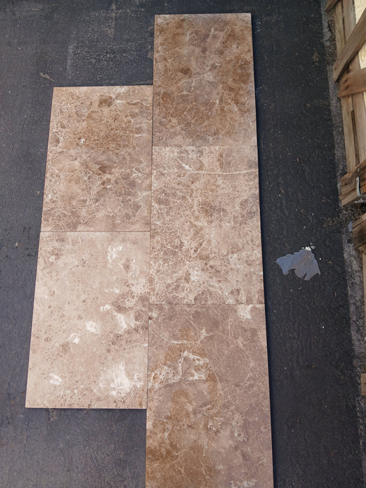 Emperador Caramel Marble Tile - 16" x 24" Polished