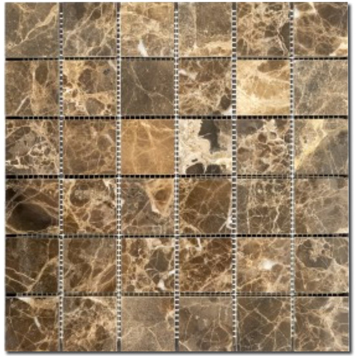 Emperador Dark Marble Mosaic - 2" x 2"