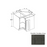 Double Shaker Style Wood Smokey Gray Corner Lazy Susan Base Cabinet Smokey Gray 1
