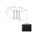 Slim Shaker Style Wood Iron Black Corner Lazy Susan Base Cabinet Iron Black 1
