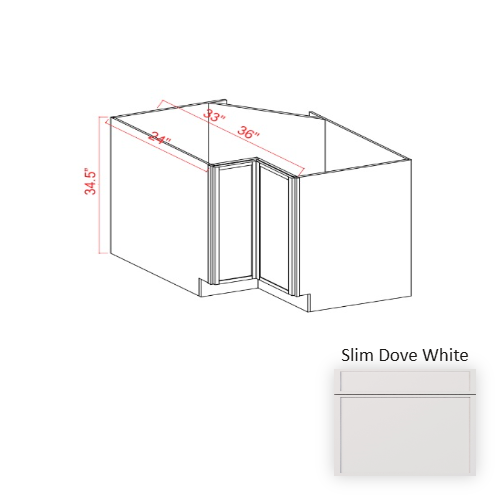 Slim Shaker Style Wood Dove White Corner Lazy Susan Base Cabinet Dove White 1
