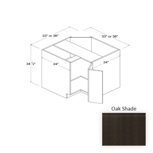 Frameless European Style Wood Oak Shade Corner Lazy Susan Base Cabinet Oak Shade 1