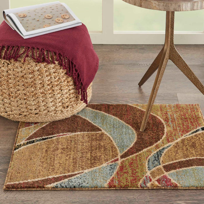 Expressions Multicolor XP07 Polypropylene Blend Contemporary Area Rug - 5 Ft x 7 Ft