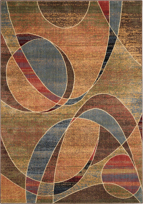 Expressions Multicolor XP07 Polypropylene Blend Contemporary Area Rug - 5 Ft x 7 Ft