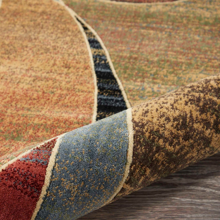 Expressions Multicolor XP07 Polypropylene Blend Contemporary Area Rug - 5 Ft x 7 Ft
