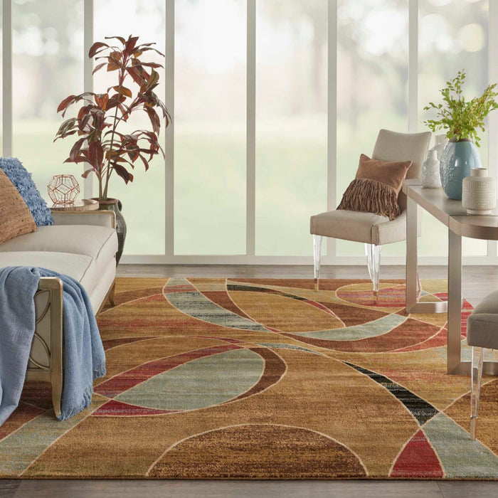 Expressions Multicolor XP07 Polypropylene Blend Contemporary Area Rug - 5 Ft x 7 Ft