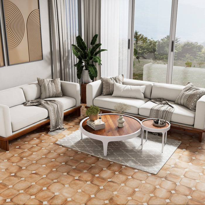 Laverton Porcelain Octagon Natural with Taco Arena Tile Matte 2