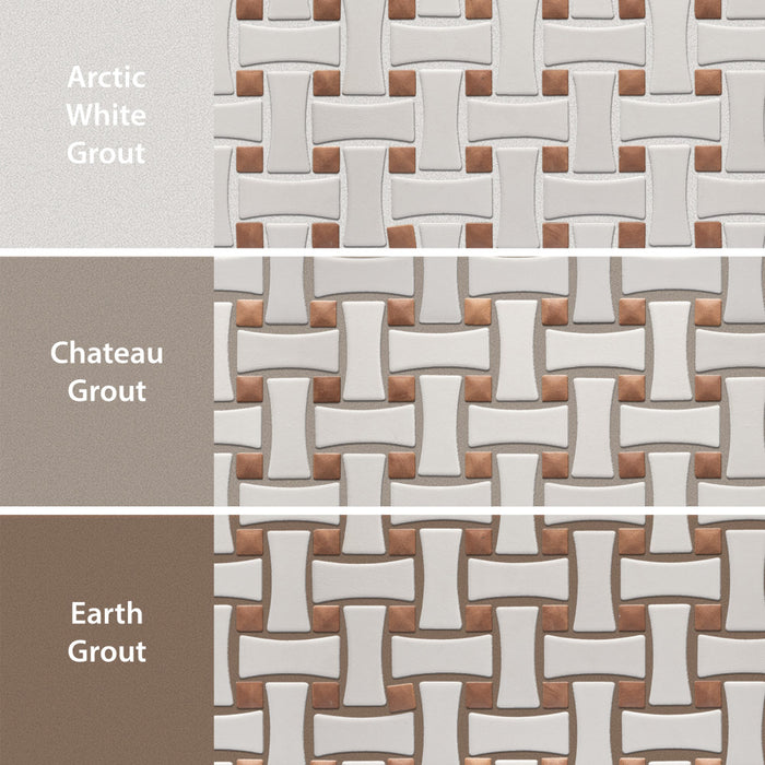 Sentier Porcelain des Cotto Dot with White Dog Bone Bsktwv Mosaic Satin 4