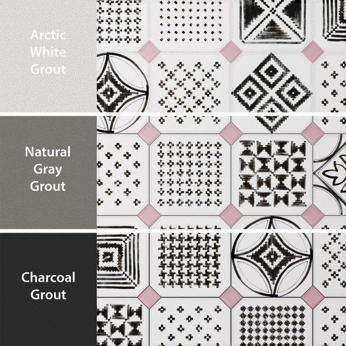 Vaudeville Porcelain Octagon Deco Sombra with Taco Pink Tile Matte 5