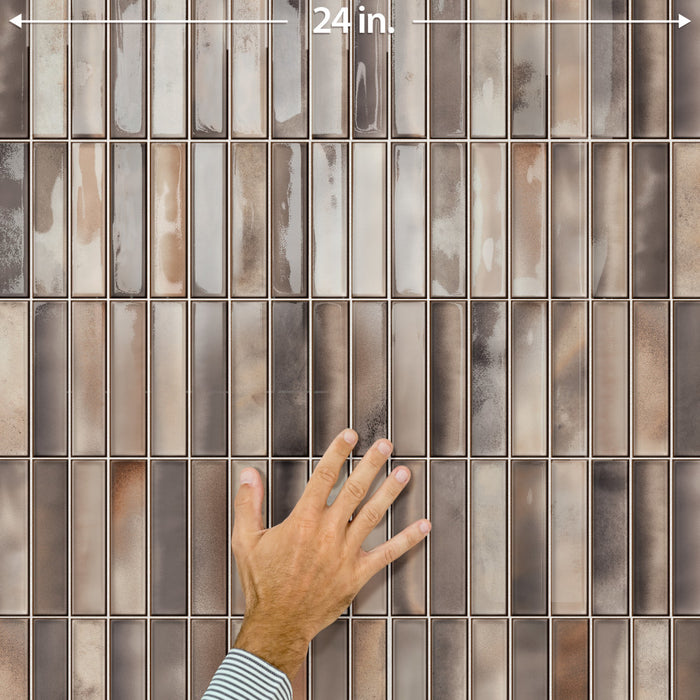Borealis Ceramic Greige Tile Glossy 10