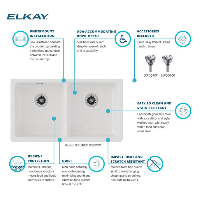Quartz Classic Quartz Kitchen Sink White 12