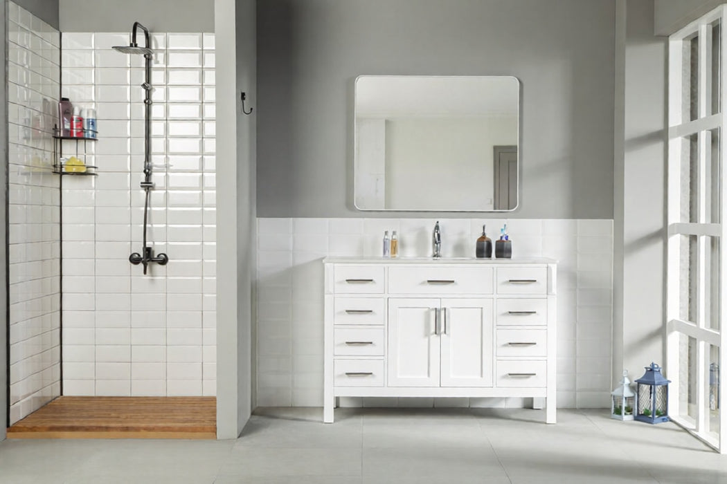 Fawna Wood White Bathroom Vanity White 2