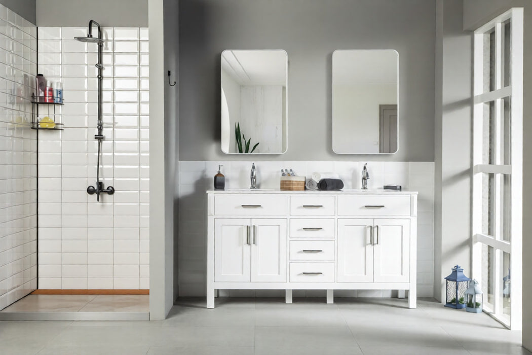 Fawna Wood White Bathroom Vanity White 2