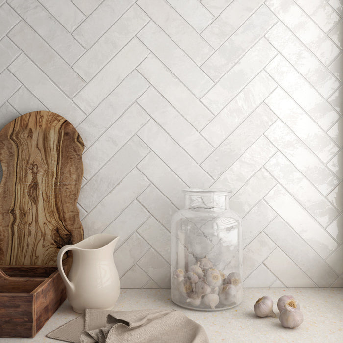 Tribeca Porcelain Studio Gypsum White Tile Glossy 6