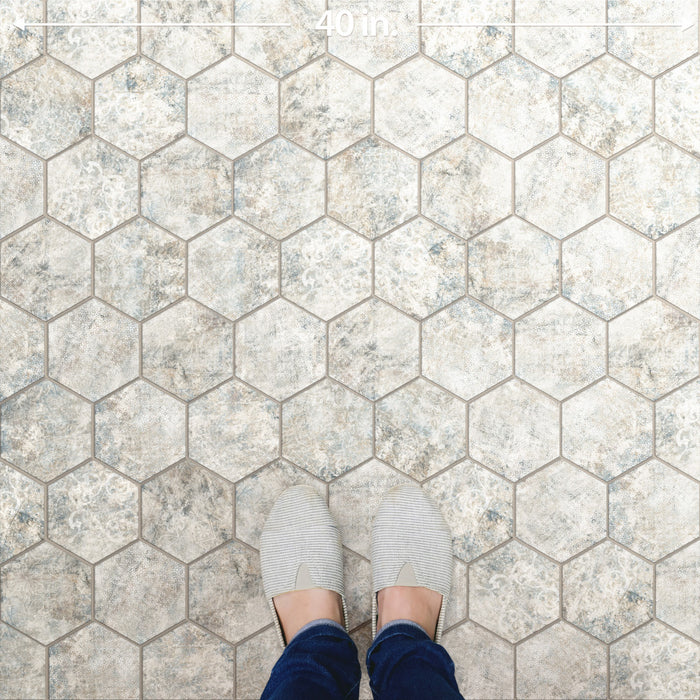 Tivoli Porcelain Hex Tapestry Tile Matte 8