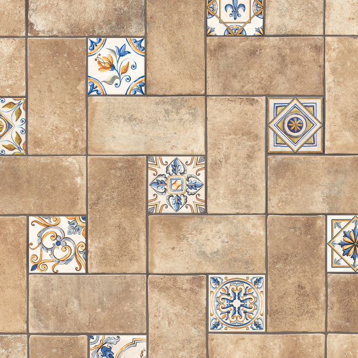 Toscana Porcelain Spirale San Gimigniano with Giotto Deco Tile Matte 1