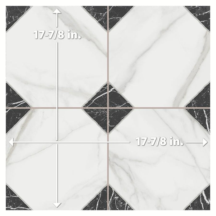 Merzoni Porcelain Yard Marquina Tile Matte 18