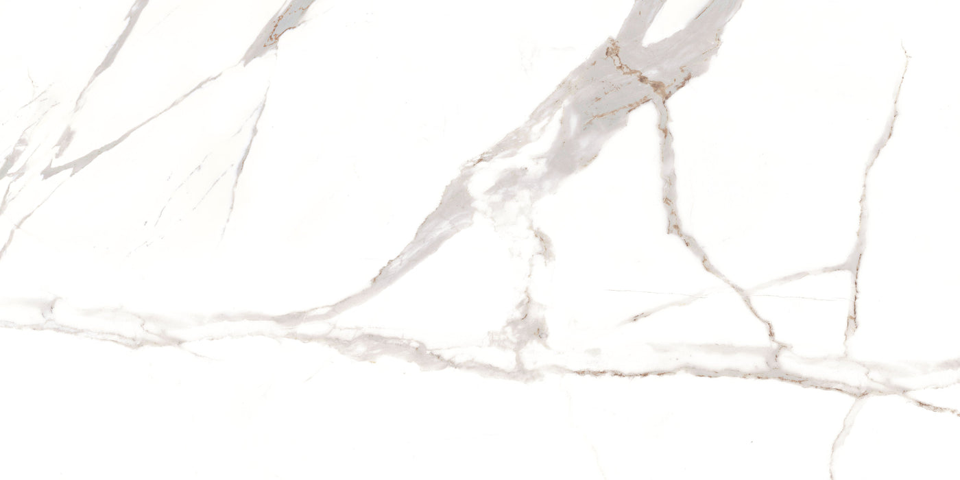 Calacatta Oro Porcelain White Tile Polished 1