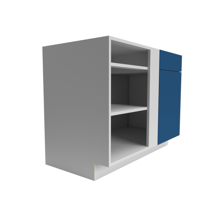 Manhattan Wood Cobalt Blue Corner Blind Base Cabinet Matte 1