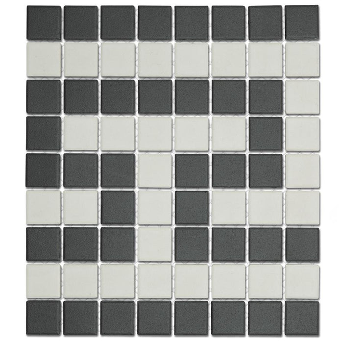 Gotham Porcelain Black and White T Border Mosaic Matte 3