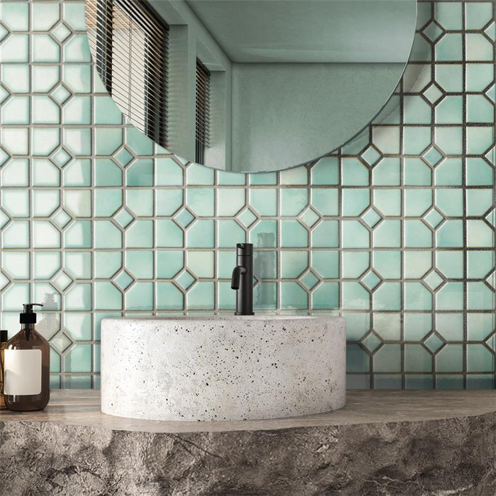 Hudson Porcelain Oxford Mint Green Mosaic Glossy 3