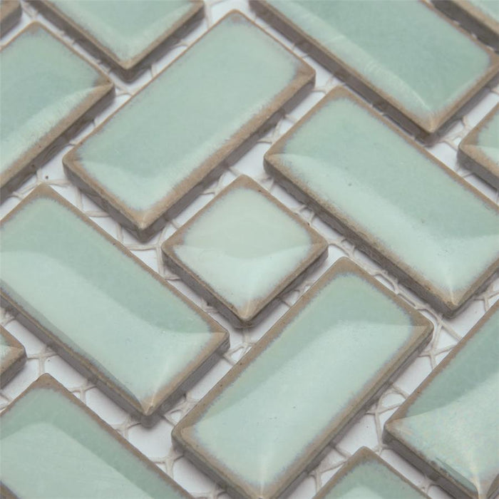 Hudson Porcelain Mint Green Mosaic Glossy 7