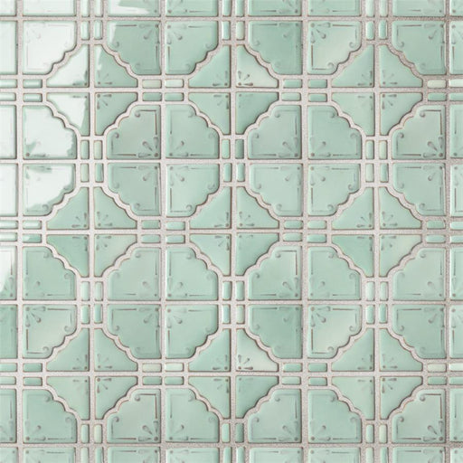 Hudson Porcelain Moonbeam Mint Green Mosaic Glossy 1