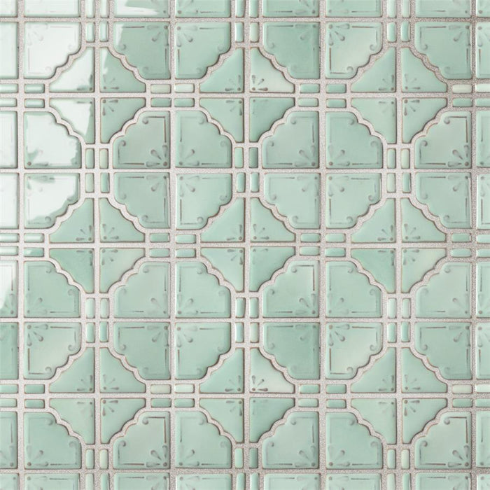 Hudson Porcelain Moonbeam Mint Green Mosaic Glossy 1