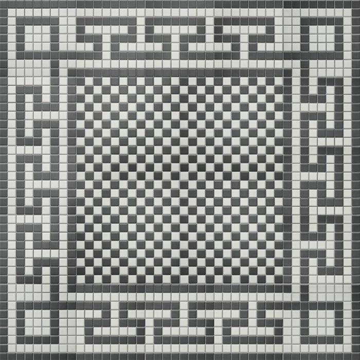 Gotham Porcelain Black and White Checker Mosaic Matte 5