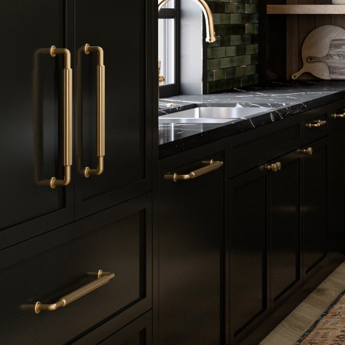 Cannelee Zinc Modern Brushed Gold Appliance Pull Modern Brushed Gold 2