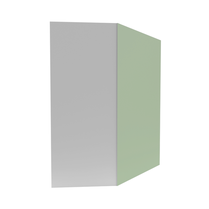 Manhattan Wood Sage Green Diagonal Corner Wall Cabinet Matte 1