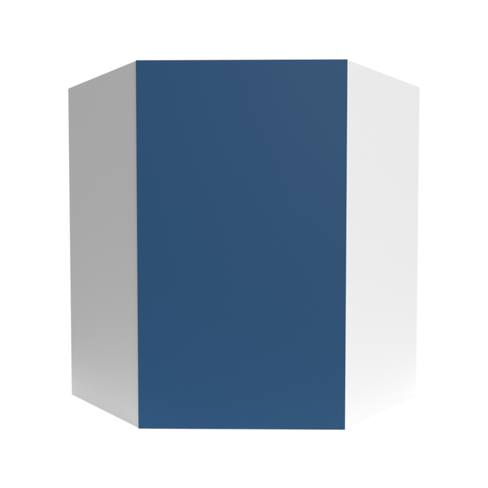 Manhattan Wood Cobalt Blue Diagonal Corner Wall Cabinet Matte 1