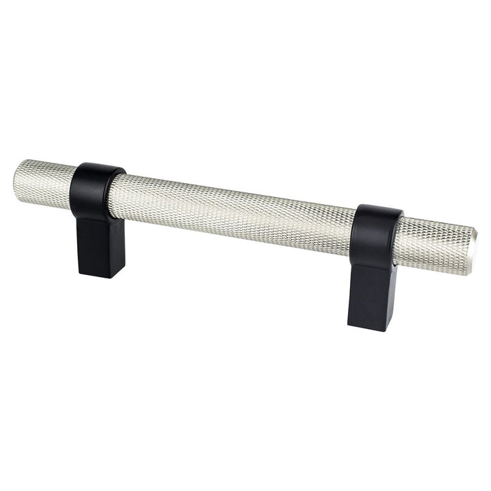 Radial Reign Aluminum Brushed Nickel and Matte Black Cabinet Pull Brushed Nickel / Matte Black 1