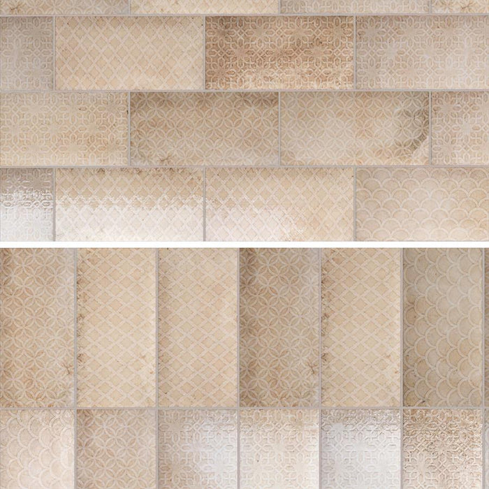 Camden Ceramic Decor Bone Tile Glossy 6