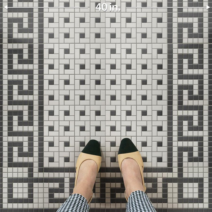 Gotham Porcelain Black and White Corner Mosaic Matte 6
