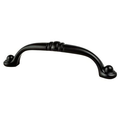 Traditional Advantage Three Zinc Matte Black Cabinet Pull Matte Black 1