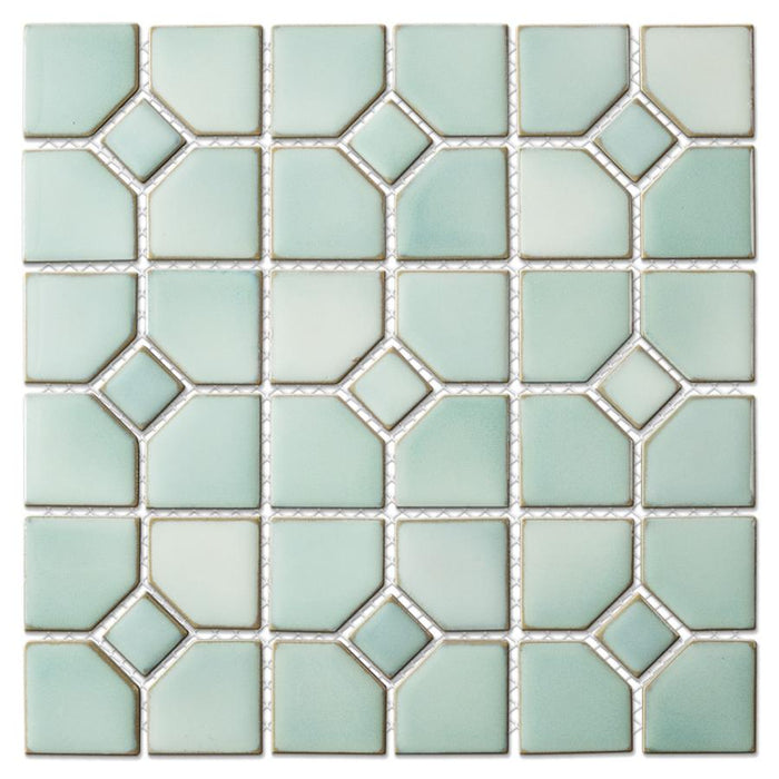 Hudson Porcelain Oxford Mint Green Mosaic Glossy 2