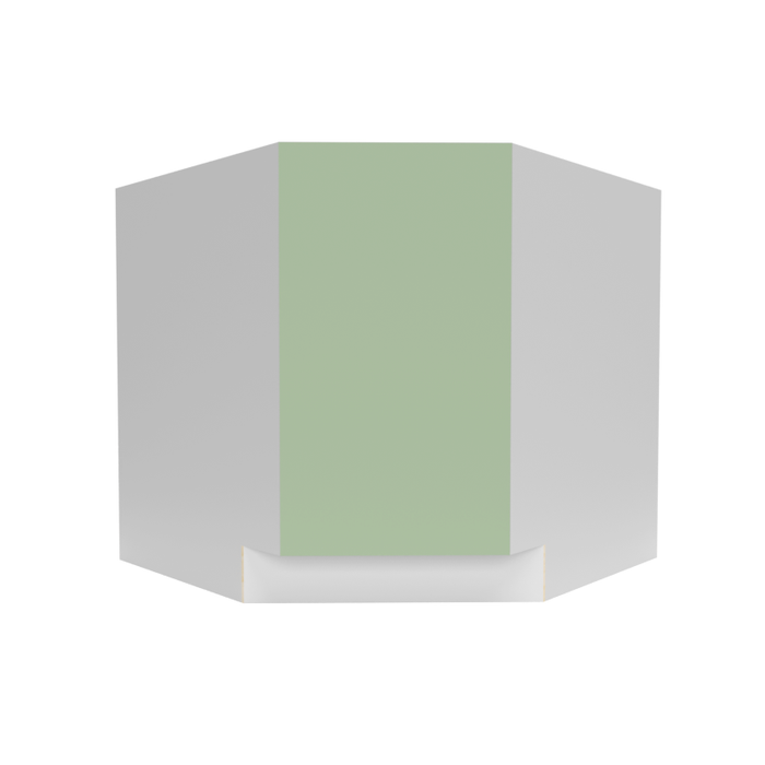 Manhattan Wood Sage Green Diagonal Corner Wall Cabinet Matte 1