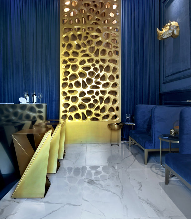 Calacatta Oro Porcelain White Tile Polished 2