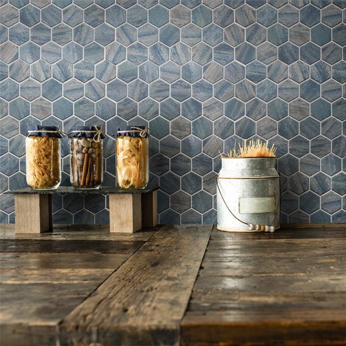 Cassis Porcelain Blue Mosaic Satin 2
