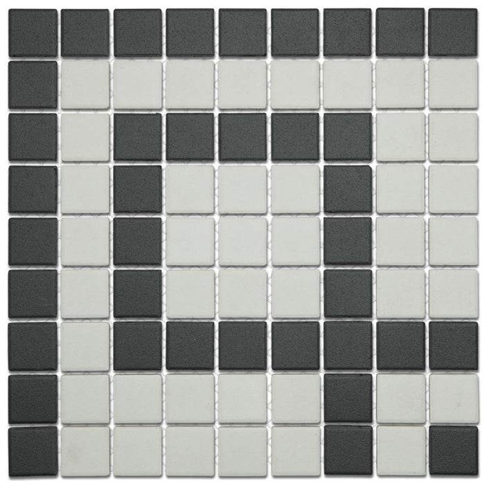 Gotham Porcelain Black and White Corner Mosaic Matte 3